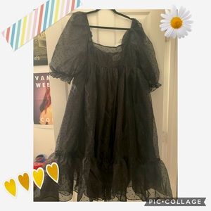 NWT SELKIE Puff dress in black polka dot! NEVER WORN